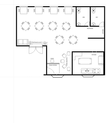 Small Restaurant Seating Plan | Visual Paradigm User-Contributed ...